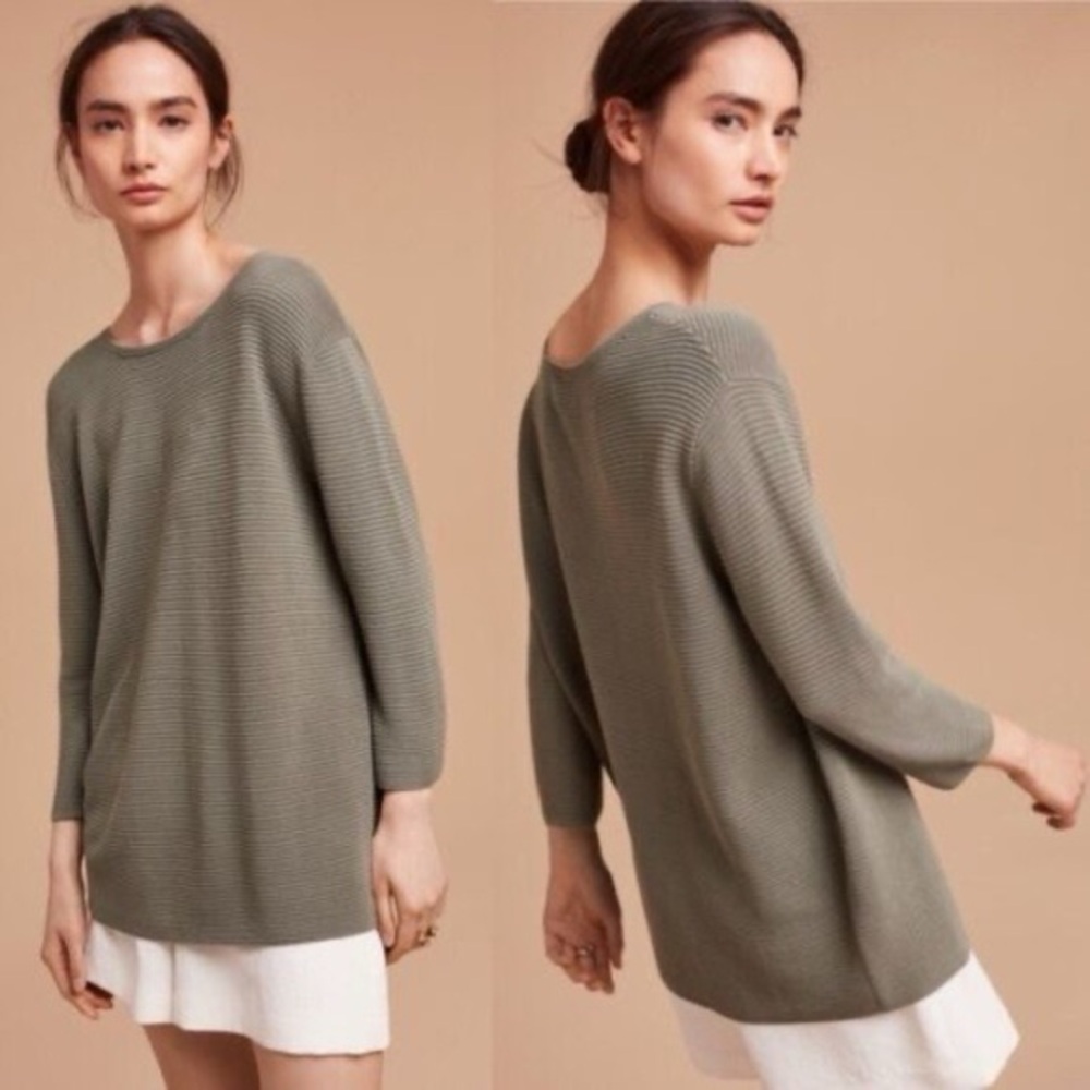 Aritzia Wilfred Linen-Blend Blanchard Ottoman Stitch Crewneck Sweater in S